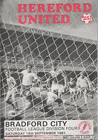 Hereford United v Bradford City 19-Sep-1981