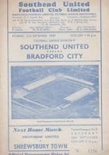 Southend United v Bradford City 21-Sep-1959