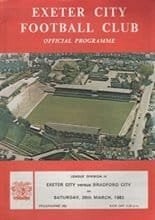 Exeter City v Bradford City 26-Mar-1983