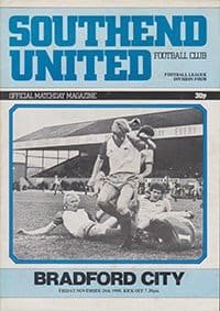 Southend United v Bradford City 28-Nov-1980