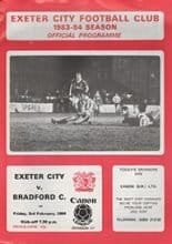 Exeter City v Bradford City 03-Feb-1984