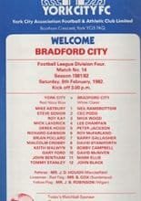 York City v Bradford City 06-Feb-1982