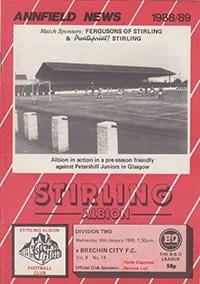 Stirling Albion v Brechin City 18-Jan-1989