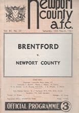 Newport County v Brentford 18-Mar-1961