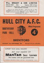 Hull City v Brentford 22-Sep-1958