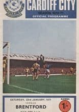 Cardiff City v Brentford 23-Jan-1971