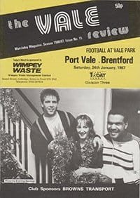 Port Vale v Brentford 24-Jan-1987