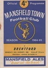 Mansfield Town v Brentford 24-Aug-1964