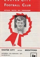Exeter City v Brentford 27-Feb-1971