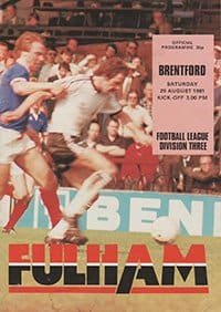 Fulham v Brentford 29-Aug-1981