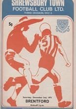 Shrewsbury Town v Brentford 02-Dec-1972