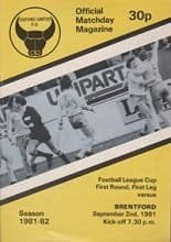 Oxford United v Brentford 02-Sep-1981