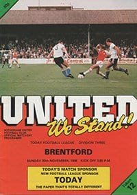 Rotherham United v Brentford 30-Nov-1986