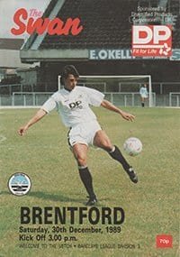 Swansea City v Brentford 30-Dec-1989
