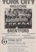 York City v Brentford 31-Dec-1977