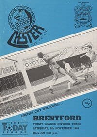 Chester City v Brentford 08-Nov-1986