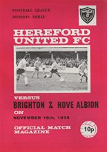 Hereford United v Brighton & Hove Albion 16-Nov-1974