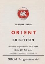 Leyton Orient v Brighton and Hove Albion 16-Sep-1968