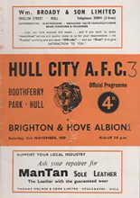 Hull City v Brighton and Hove Albion 21-Nov-1959