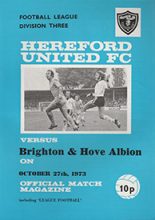 Hereford United v Brighton & Hove Albion 27-Oct-1973
