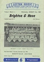 Leyton Orient v Brighton & Hove Albion 31-Aug-1960