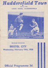 Huddersfield Town v Bristol City 19-Feb-1958