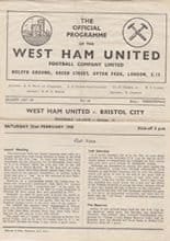 West Ham United v Bristol City 22-Feb-1958