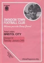 Swindon Town v Bristol City 24-Jan-1984