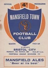 Mansfield Town v Bristol City 30-Mar-1964