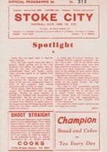 Stoke City v Bristol City 31-Oct-1959