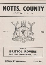 Notts County v Bristol Rovers 10-Nov-1962