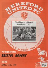 Hereford United v Bristol Rovers 11-Apr-1977