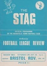 Mansfield Town v Bristol Rovers 26-Oct-1968