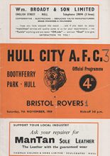 Hull City v Bristol Rovers 07-Nov-1959