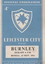Leicester City v Burnley 13-Sep-1954