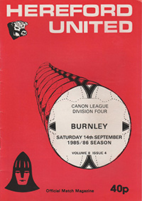 Hereford United v Burnley 14-Sep-1985