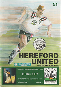 Hereford United v Burnley 14-Sep-1991