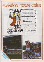 Swindon Town v Burnley 15-Mar-1986
