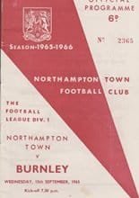 Northampton Town v Burnley 15-Sep-1965