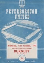 Peterborough United v Burnley 17-Nov-1965
