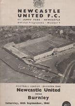 Newcastle United v Burnley 18-Sep-1965