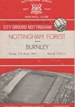 Nottingham Forest v Burnley 27-Mar-1967