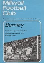 Millwall v Burnley 28-Oct-1972