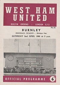 West Ham United v Burnley 02-Apr-1966
