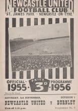 Newcastle United v Burnley  03-Sep-1955