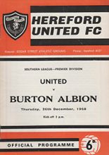 Hereford United v Burton Albion 26-Dec-1968
