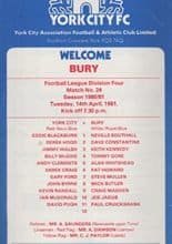 York City v Bury 14-Apr-1981