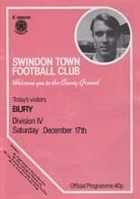 Swindon Town v Bury 17-Dec-1983