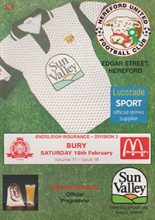 Hereford United v Bury 18-Feb-1995