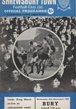 Shrewsbury Town v Bury 26-Nov-1969